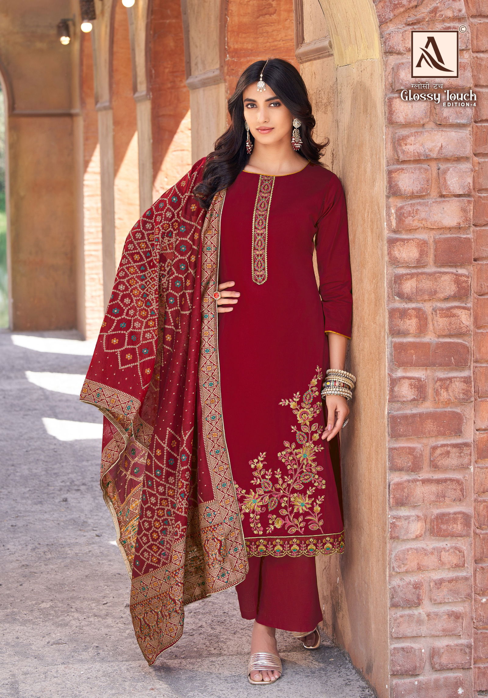 Glossy Touch Edition 4 By Alok Suit Zam Embroidery Dress Material Orders In India